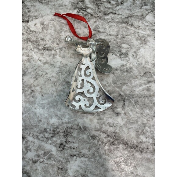 Lenox Sparkle & Scroll Angel & Snowman Ornament Silverplate Colored Gems - Picture 6 of 9